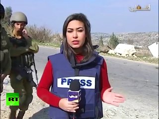 IDF soldiers trolling Palestinian news reporters live broadcast