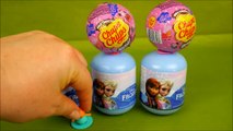 Pepa prase Disney Frozen surprise toys vs Peppa Pig surprise eggs Chupa Chups edition toy