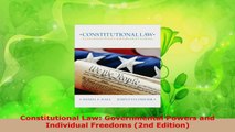Download  Constitutional Law Governmental Powers and Individual Freedoms 2nd Edition Ebook Free