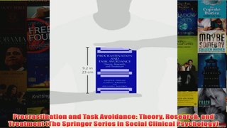 Procrastination and Task Avoidance Theory Research and Treatment The Springer Series in