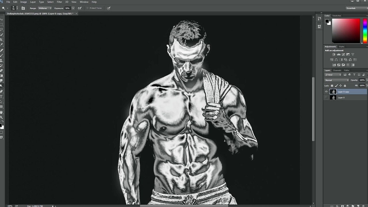Photoshop Tutorial - Metal Body Effect (part 18)