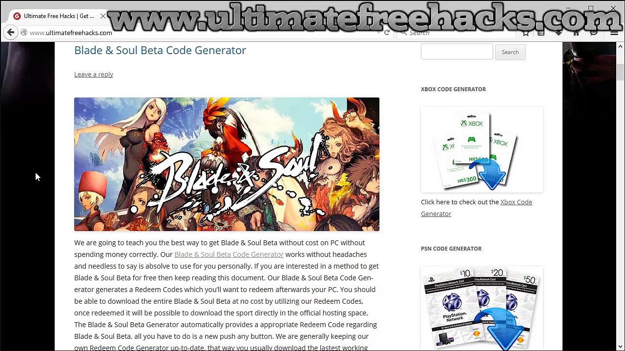 Get Free Blade & SoulCode Generator