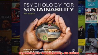 Psychology for Sustainability 4th Edition