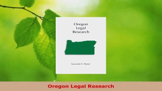 Read  Oregon Legal Research EBooks Online