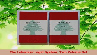 Read  The Lebanese Legal System Two Volume Set EBooks Online