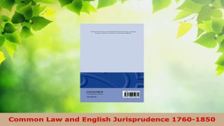 Read  Common Law and English Jurisprudence 17601850 EBooks Online