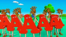 Learn English Alphabet letter A song for children 3D Animation Nursery rhymes