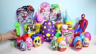 Spider Man Surprise Eggs Angry Birds Thomas Play Doh Giant Egg Shopkins Toys Peppa Pig and
