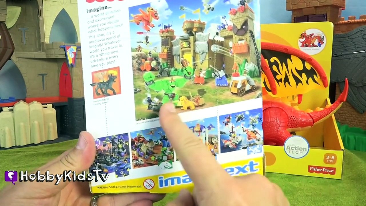 Imaginext Castle Dragon Knight + Wolf! Toy Play, Review HobbyDad by HobbyKidsTV