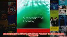 Metacognitive Therapy Distinctive Features CBT Distinctive Features