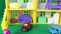 piggy Peppa Pig Peek 'n Surprise Playhouse with George and Sofia the First with Disney Cars Mater