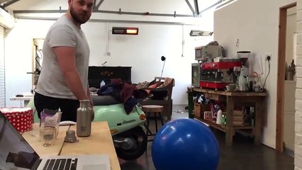Hilarious - Guy Attempts to Fall on Yoga Ball
