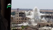 حلب: حركة نور الدين الزنكي تقصف تجمعات ميليشيا حزب الله اللبناني على جبهة الراشدين بمدفع ج