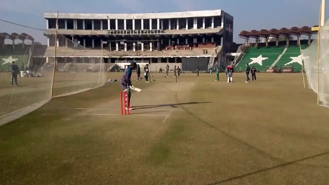 Today Muhammad Amir Team practice session at Gaddafi Stadium