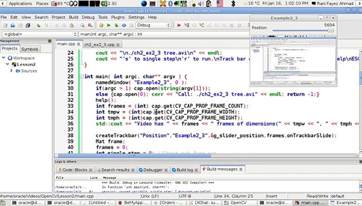 OpenCV Using C++ Lesson 16  Creating A TrackBarSlide Using The New Method (Arabic Version)