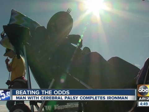 Man with cerebral palsy completes Ironman