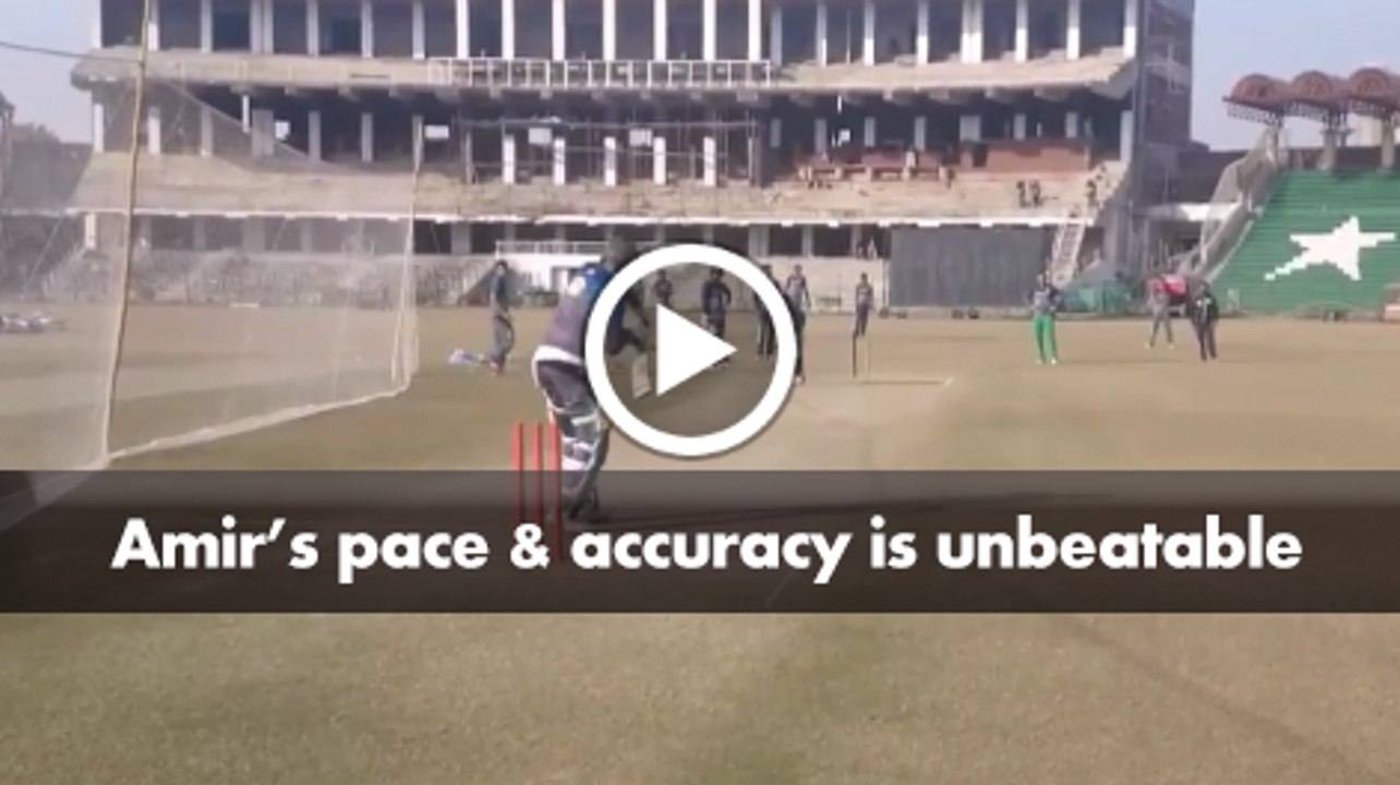 Mohammad Amir during practice at PCB Camp in Lahore