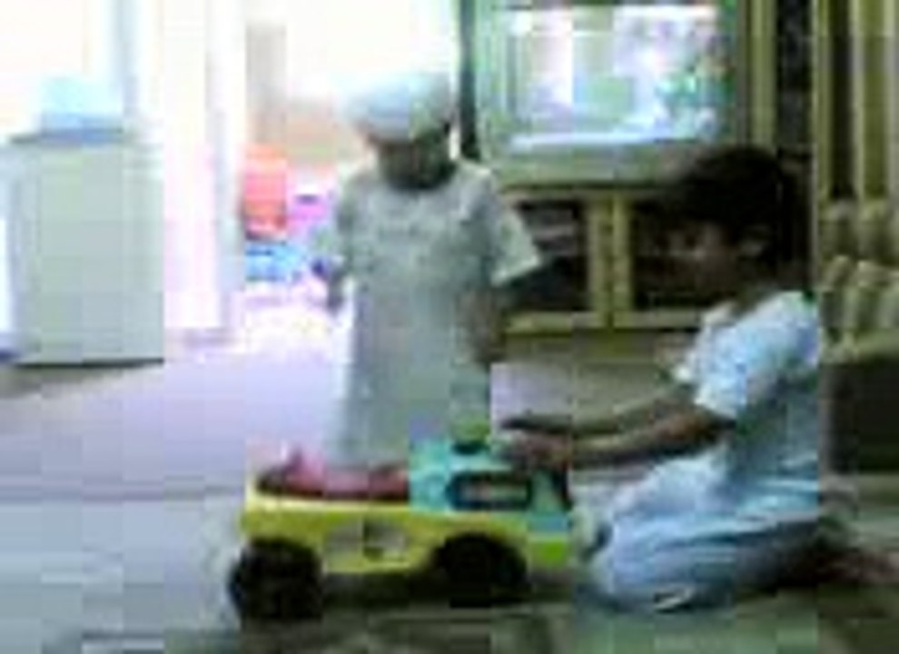 baby playing funny video