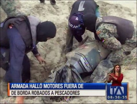 Armada halló enterrados motores fuera de borda robados a pescadores