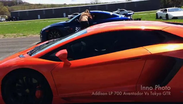 Lamborghini Aventador LP-700 Vs Nissan GT-R Drag Race