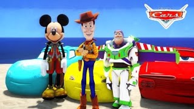 Disney Toy Story Sheriff Woody and Buzz Lightyear ridin Lightning McQueen Disney Cars