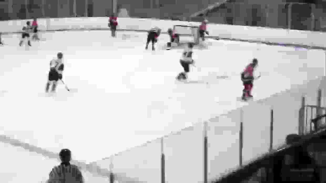 Un hockeyer manque son plaquage