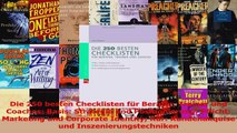 Lesen  Die 250 besten Checklisten für Berater Trainer und Coaches Basis Strategie und PDF Frei