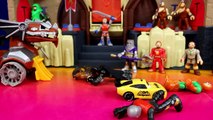 Imaginext Batman & Disney Pixar Cars Bat Car McQueen Save Robin From Castle Warrior Knight