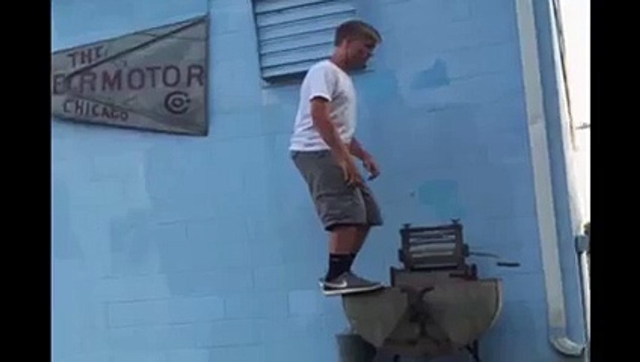 Man flails and fails on a back flip attempt