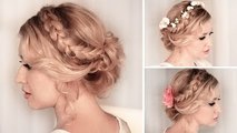 Braided updo hairstyle for medium/long hair tutorial ❤ Wedding, prom