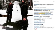 Taylor Swift, Calvin Harris y Austin Swift hacen un muñeco de nieve