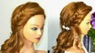 Curly prom hairstyle for long hair with braids