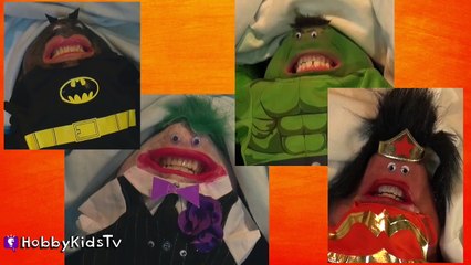 Chinterview Roast of Evil JOKER by Superheroes Batman, Hulk + Wonderwoman HobbyKidsTV