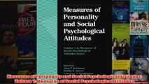 Measures of Personality and Social Psychological Attitudes Volume 1 Measures of Social