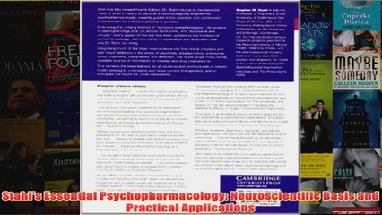 Stahls Essential Psychopharmacology Neuroscientific Basis and Practical Applications