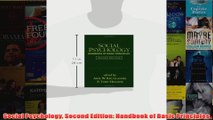 Social Psychology Second Edition Handbook of Basic Principles