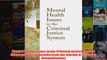Mental Health Issues in the Criminal Justice System Monographic Separates from the