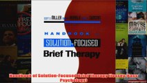 Handbook of SolutionFocused Brief Therapy JosseyBass Psychology