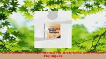 Read  Contractual Correspondence for Architects and Project Managers PDF Online