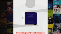 Psychologists Desk Reference