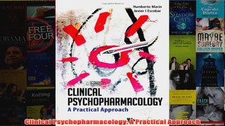 Clinical Psychopharmacology A Practical Approach