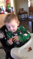 Cute little Kid eats Bacon for the first time and screams of Joy