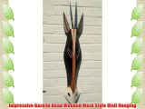 Gazelle Wall Hanging - 80cm Hand Carved Wooden Tribal Mask (AM33D)