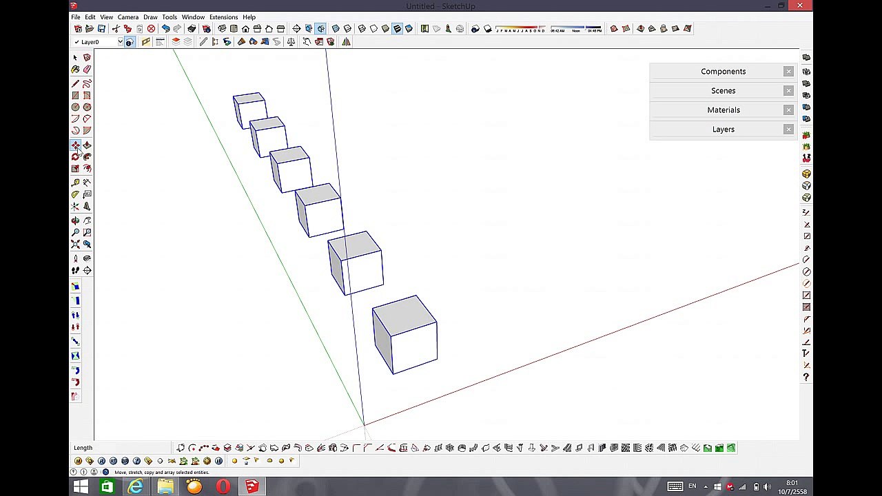 เทคนิค copy ในโปรแกรม SketchUP