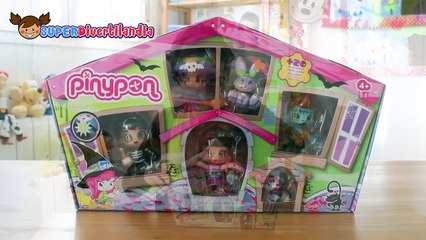 Pinypon Halloween Pinymonsters, Casa del Terror. Juguete con 4 figuras y 2 mascotas.