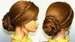 Updo with fishtail braids, hairstyle for long hair