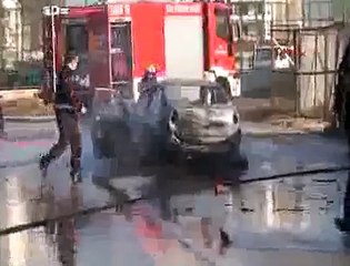 İtfaiye eri alevlerden böyle kaçtı