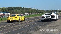 Ferrari F12 vs. Lamborghini Aventador vs. Huracán - Dragraces!