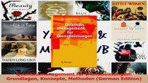 Read  Qualitätsmanagement für Dienstleistungen Grundlagen Konzepte Methoden German Edition Ebook Free