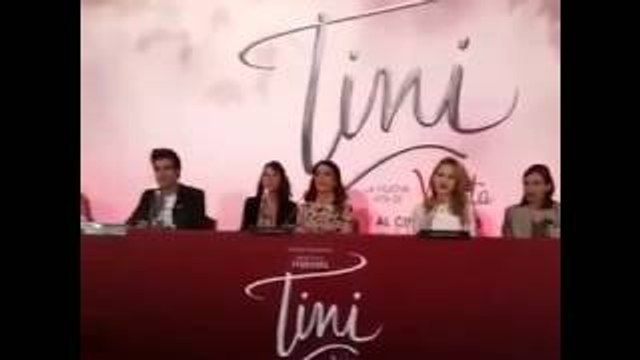 jorge blanco ,tini y mechi conferencia de prensa Tini la pelicula